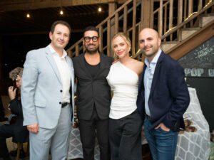 Santiago Pelaez, Army Sadeghi Mason Clark-Sadeghi, Pedro Cajiga at the Delicious Alchemy Banquet 2024 at Hope Farms HTX to benefit Recipe for Success Foundation